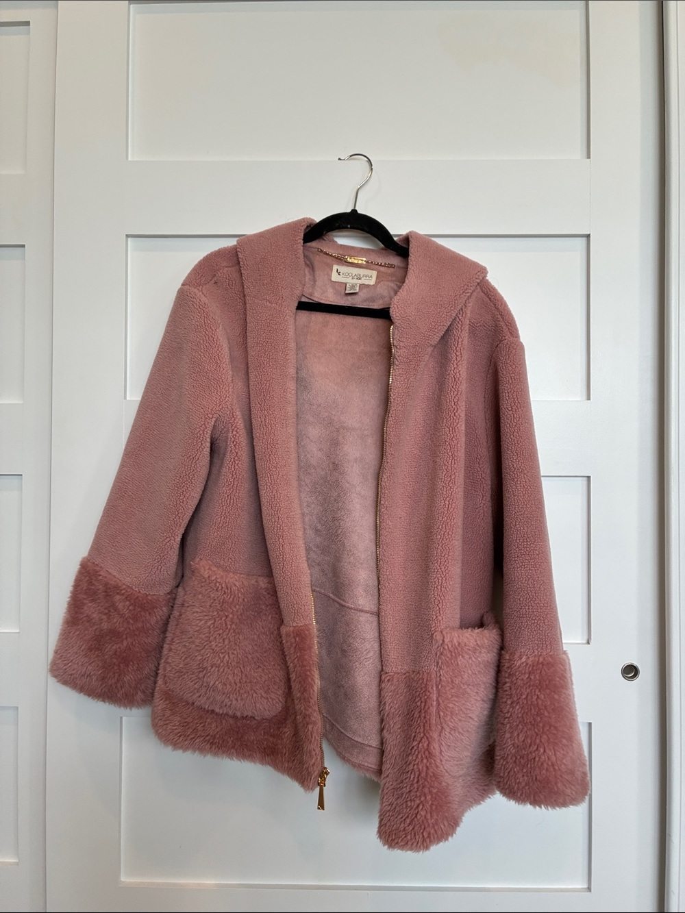 Koolaburra Plush Hooded Teddy Jacket in Dusty Rose